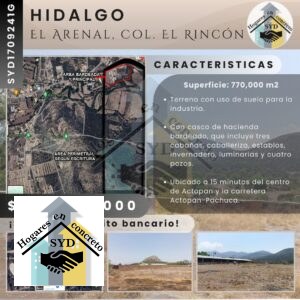 Terreno Industrial y Comercial El Arenal Hidalgo en El Arenal Hidalgo