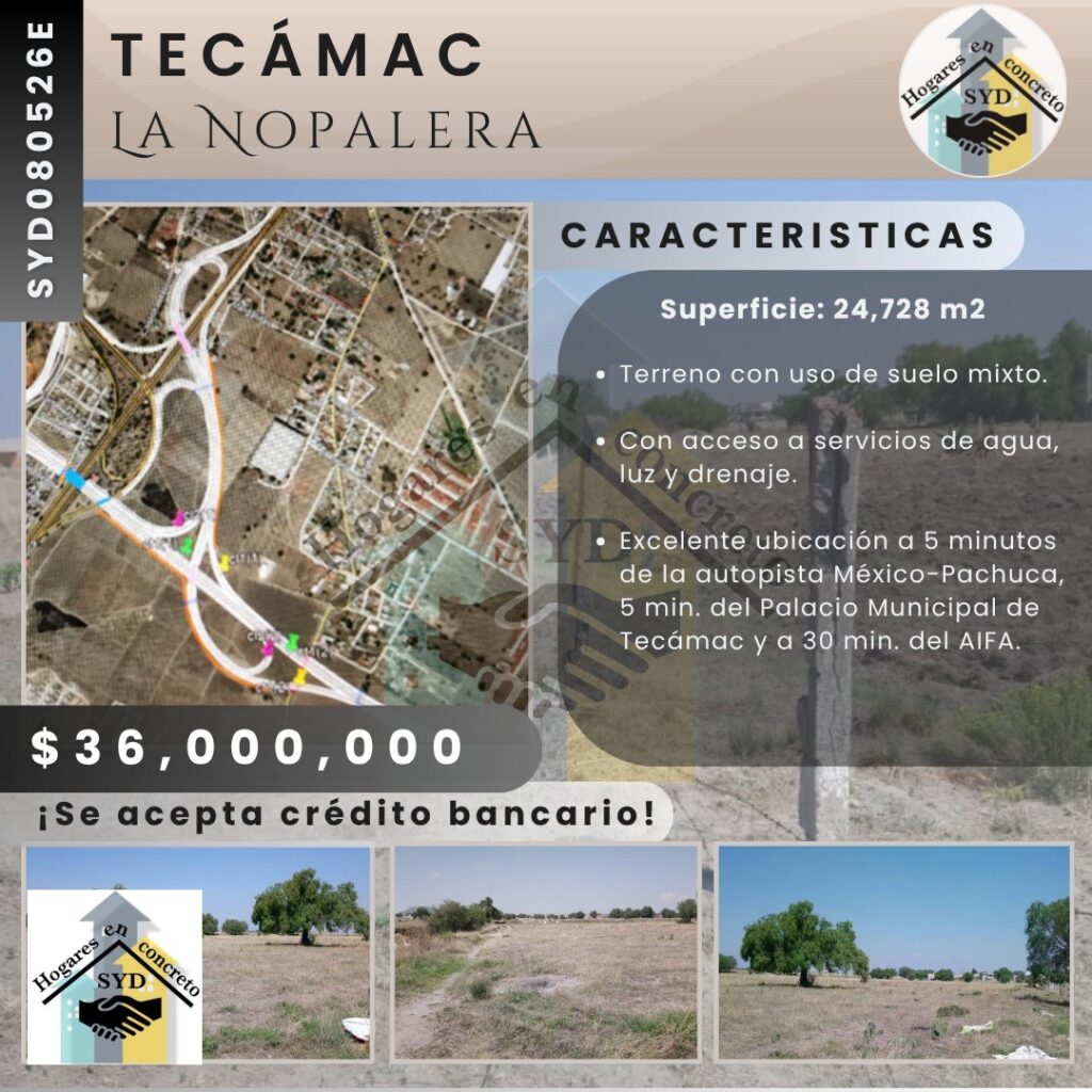 Terreno La Nopalera Tecámac en Tecámac Edo.Méx