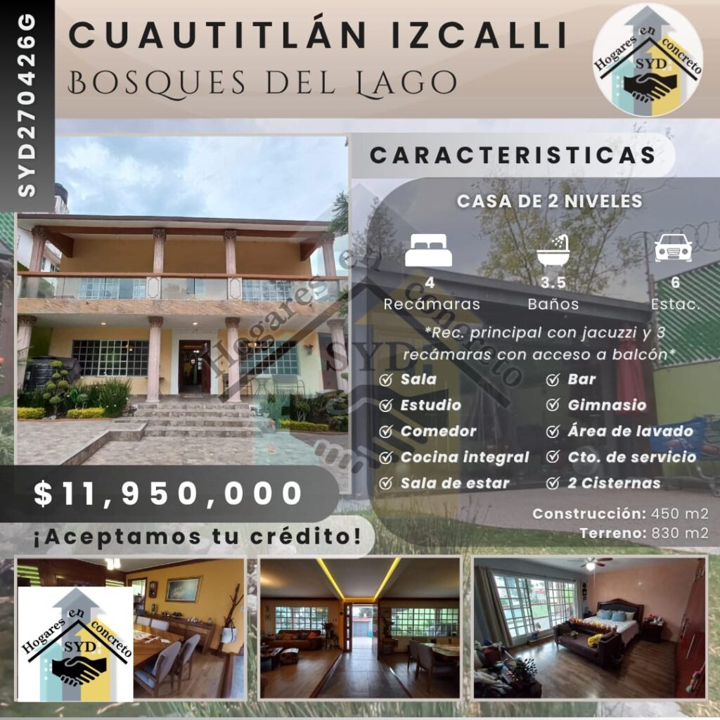 Casa Bosques del Lago Cuautitlán Izcalli en Cuautitlán Izcalli Edo.Méx